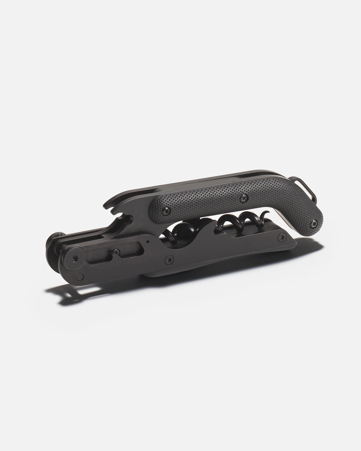 Matte black corkscrew wine key