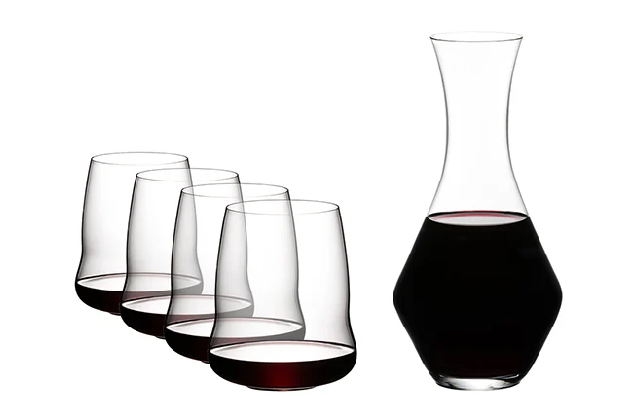 Riedel Stemless Winewings Cabernet/Merlot Set (4 glasses + Decanter)