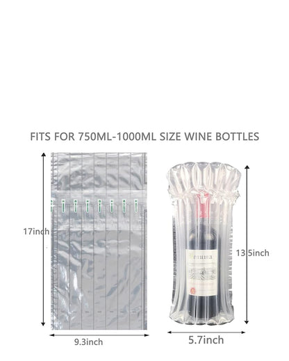 Wine Bottle Travel Protector Bags (10 bags + pump)